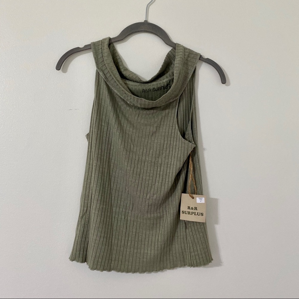 R&R surplus cowl neck tank
